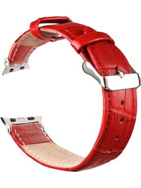 Stylish Alligator Leather Watch Band for Apple Watch 38mm-45mm, Replacement
